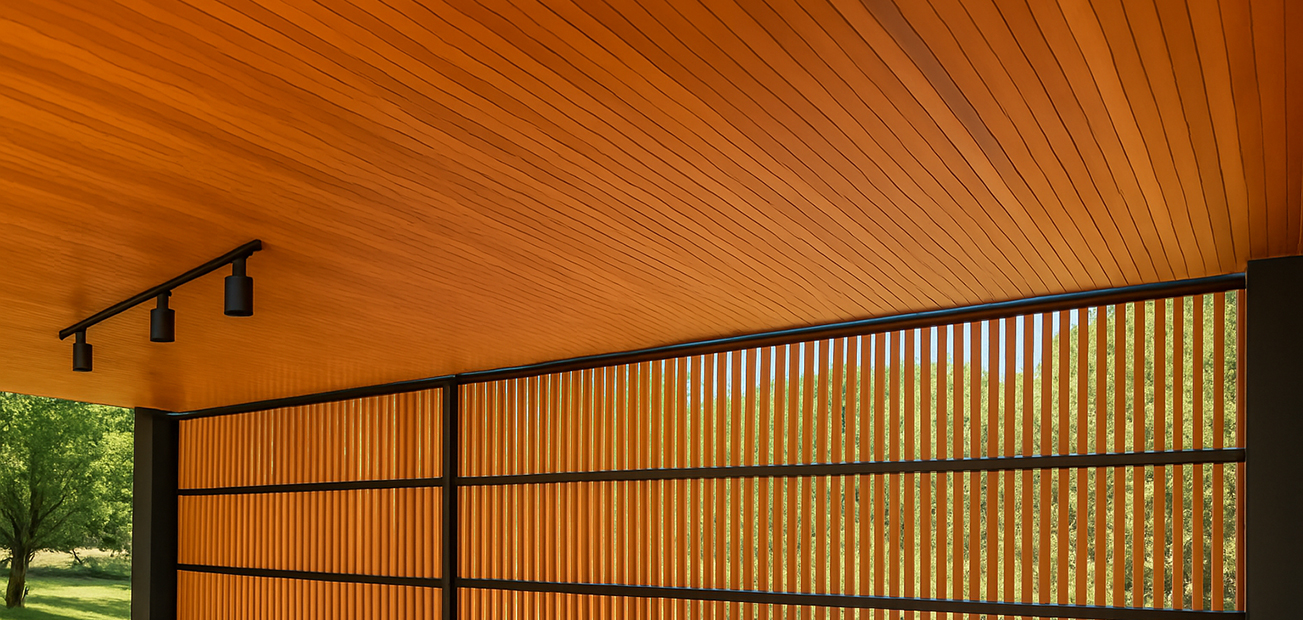 Forro ripado de madeira